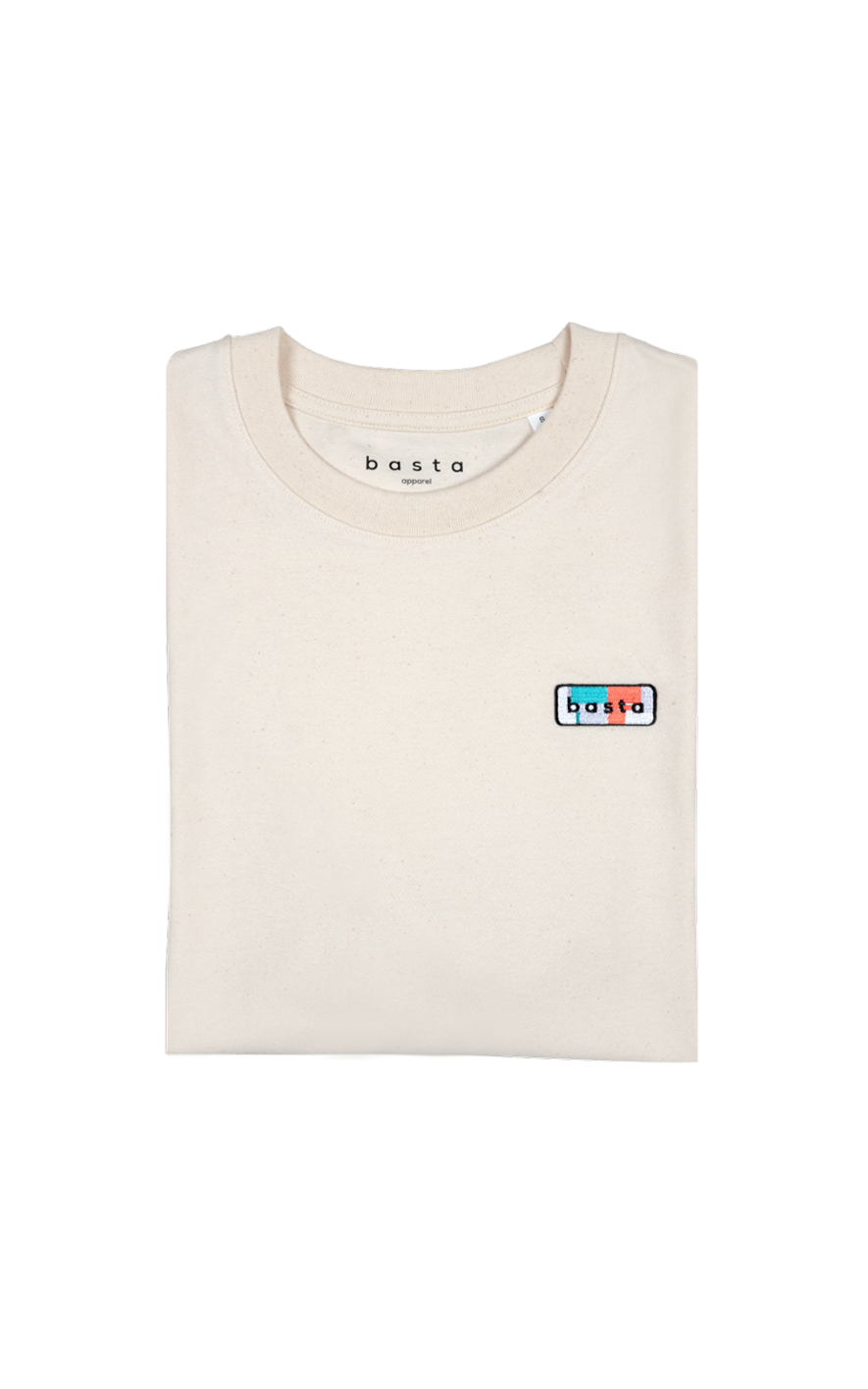 basta patch tee - Natural Raw